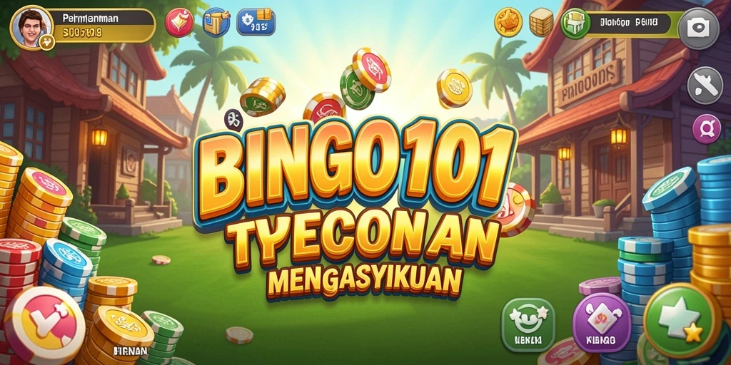 Screenshot gameplay BINGO101 yang menunjukkan manajemen bisnis yang menarik.