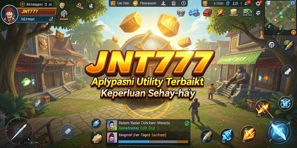 Screenshot utama JNT777 menampilkan antarmuka aplikasi Utility yang menarik dan interaktif.