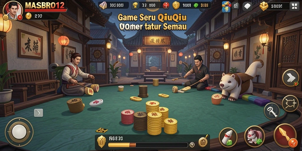 Screenshot utama MASBRO12 menampilkan gameplay QiuQiu yang seru.