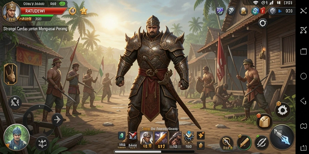 Tampilan gameplay yang menegangkan dan strategis di RATUDEWI.