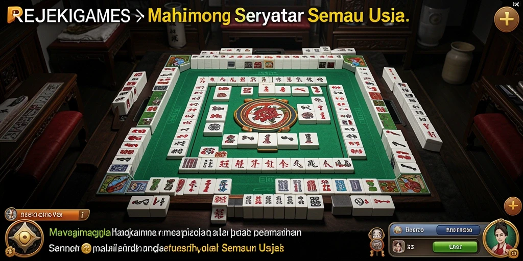 Tampilan gameplay Mahjong menarik di REJEKIGAMES.