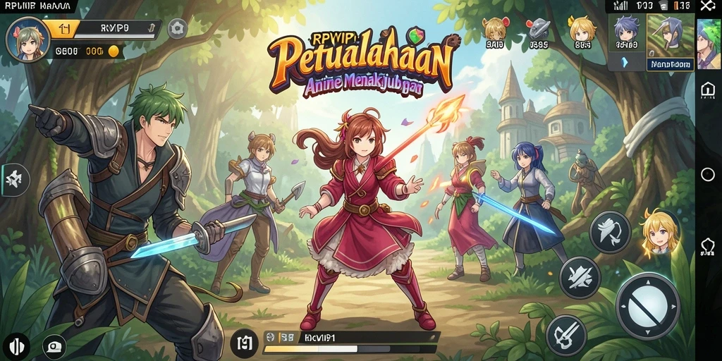 Tampilan gameplay RPVIP1 dengan karakter anime yang menarik.