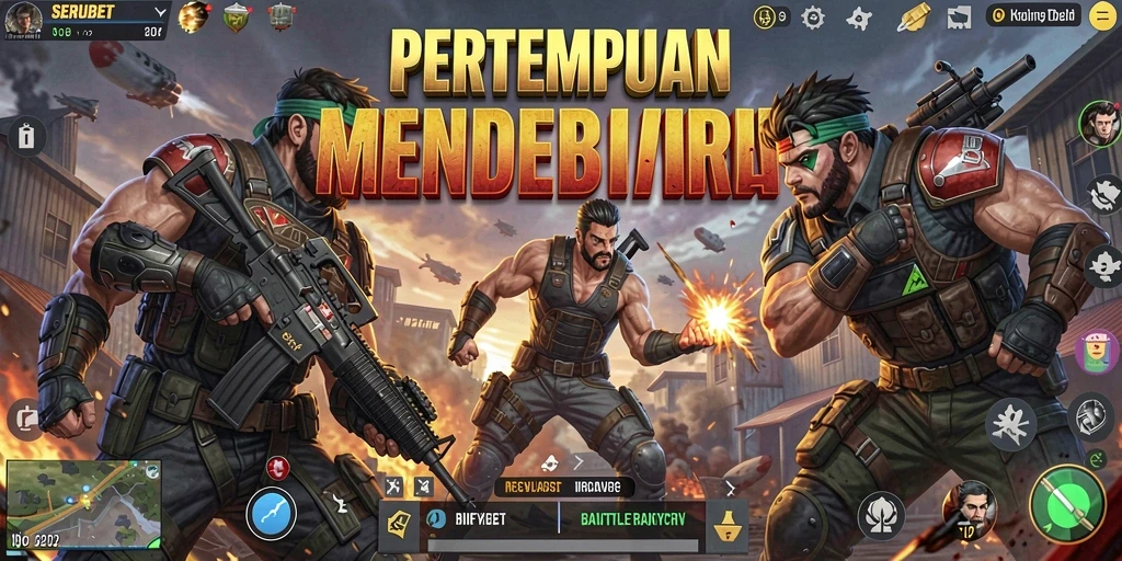 Tampilan gameplay SERUBET yang penuh aksi Battle Royale.